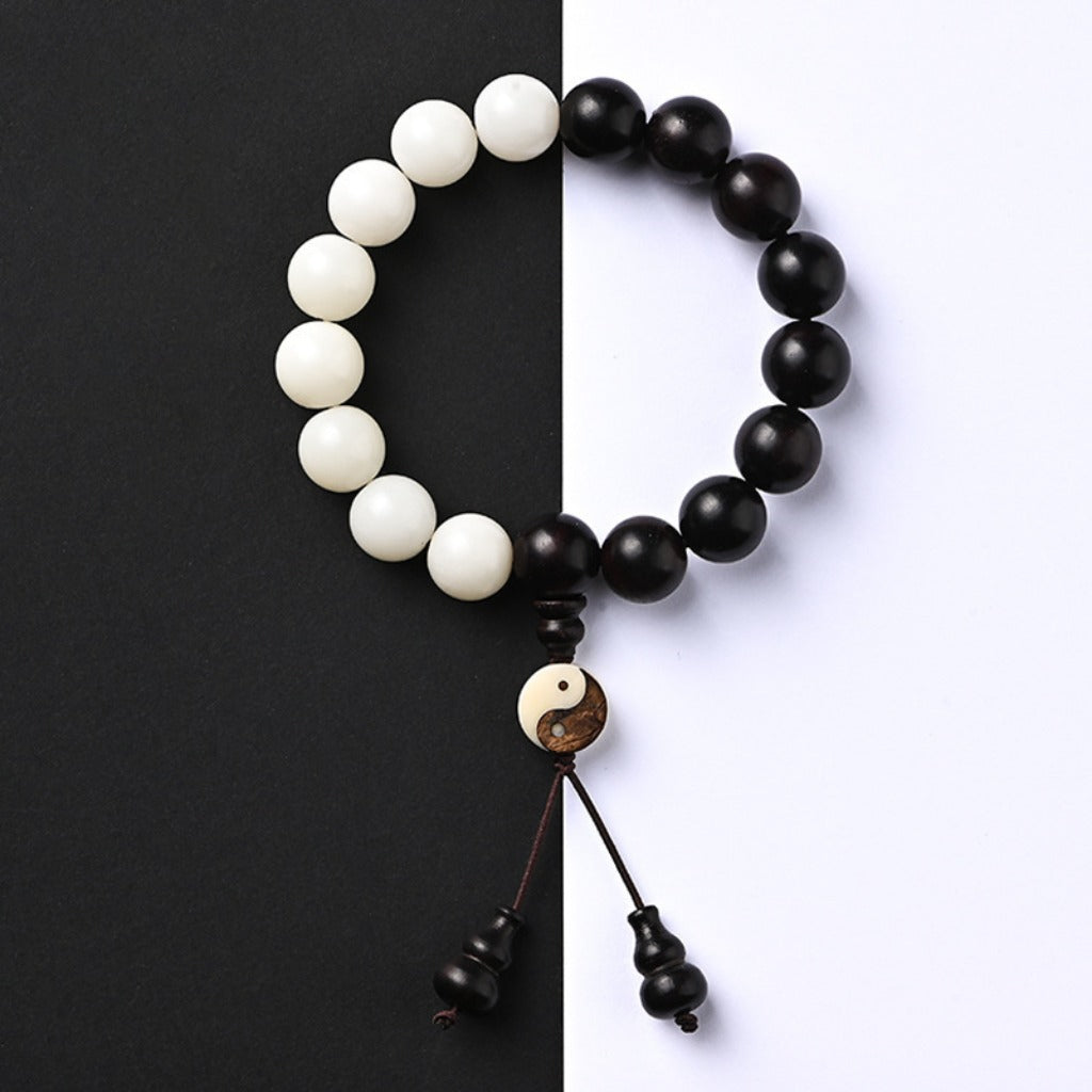 Zen Yin-Yang Bodhi Ebony Beads Bracelet – Balance & Protection | Zen Ara Grove