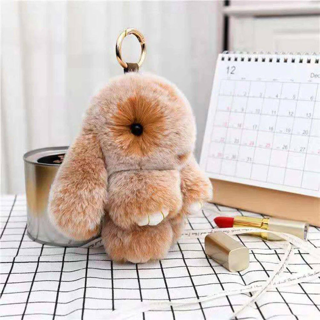 Fluffy Bunny Keychain – Symbol of Warm Blessing | Zen Ara Grove