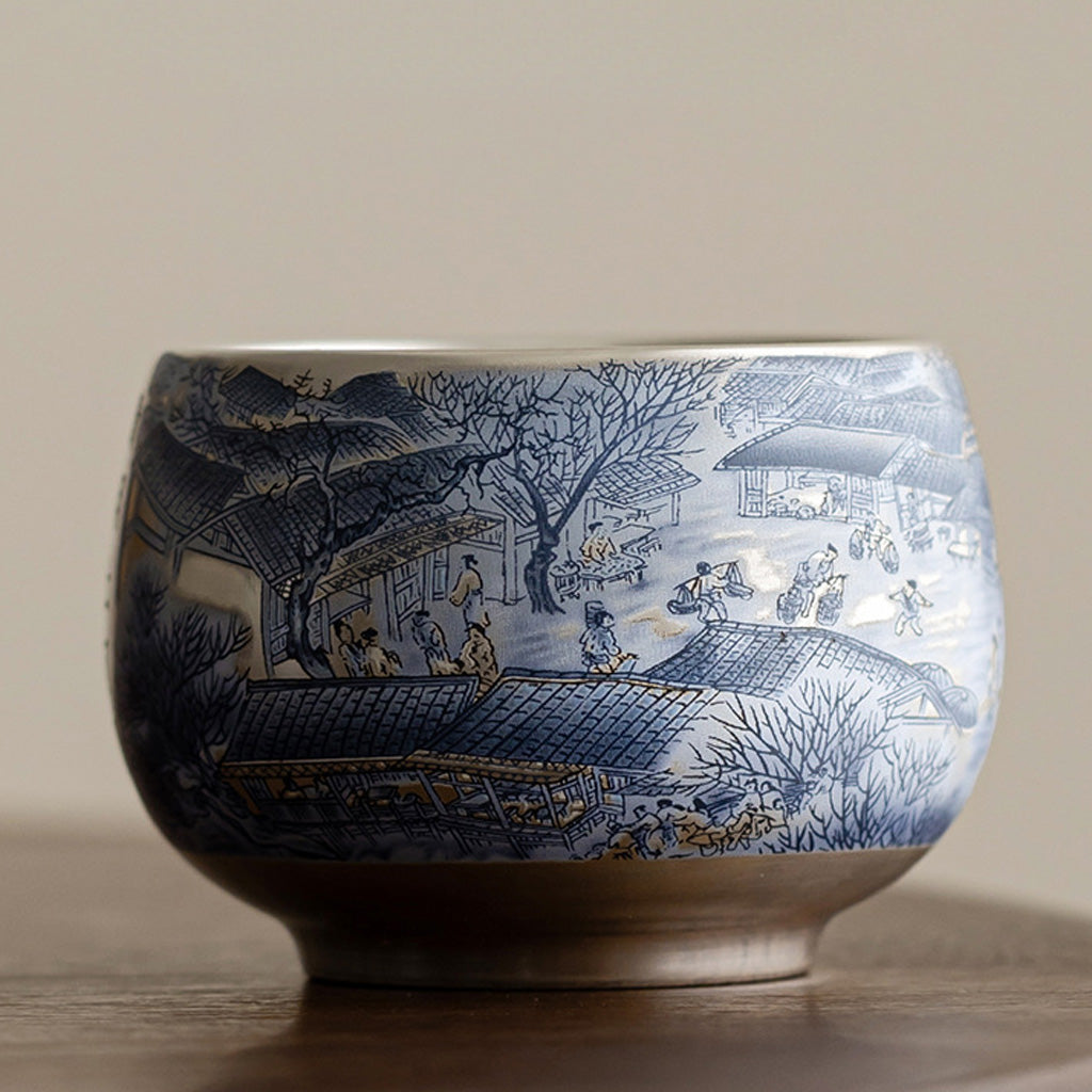 999 Silver Tea Cup – Emblem of Serenity & Blessing – Fine Hammered Finish | Zen Ara Grove