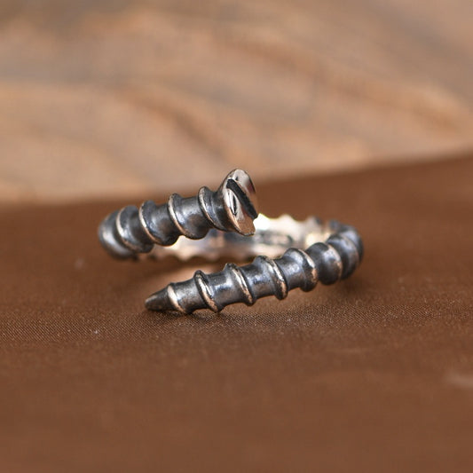 S925 Silver Zen-Inspired Curved Nail Ring – Tribute to the Working Hands | Zen Ara Grove