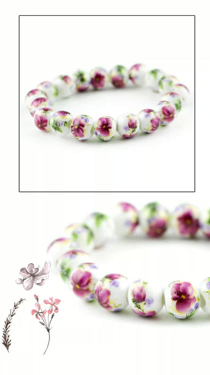 TODAY ONLY! Adjustable Ceramic Bracelet｜Soft Glow & Floral Patterns