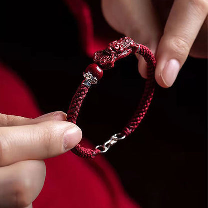 Handmade Pixiu Cinnabar Bracelet for Wealth Good Luck and Protection | Zen Ara Grove