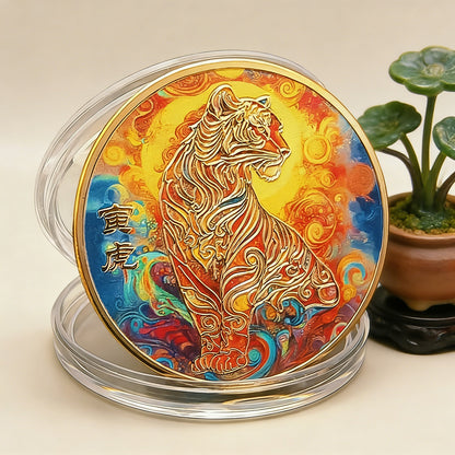 Colorful 12 Zodiac Challenge Coin Collection – Fortune & Harmony | Zen Ara Grove