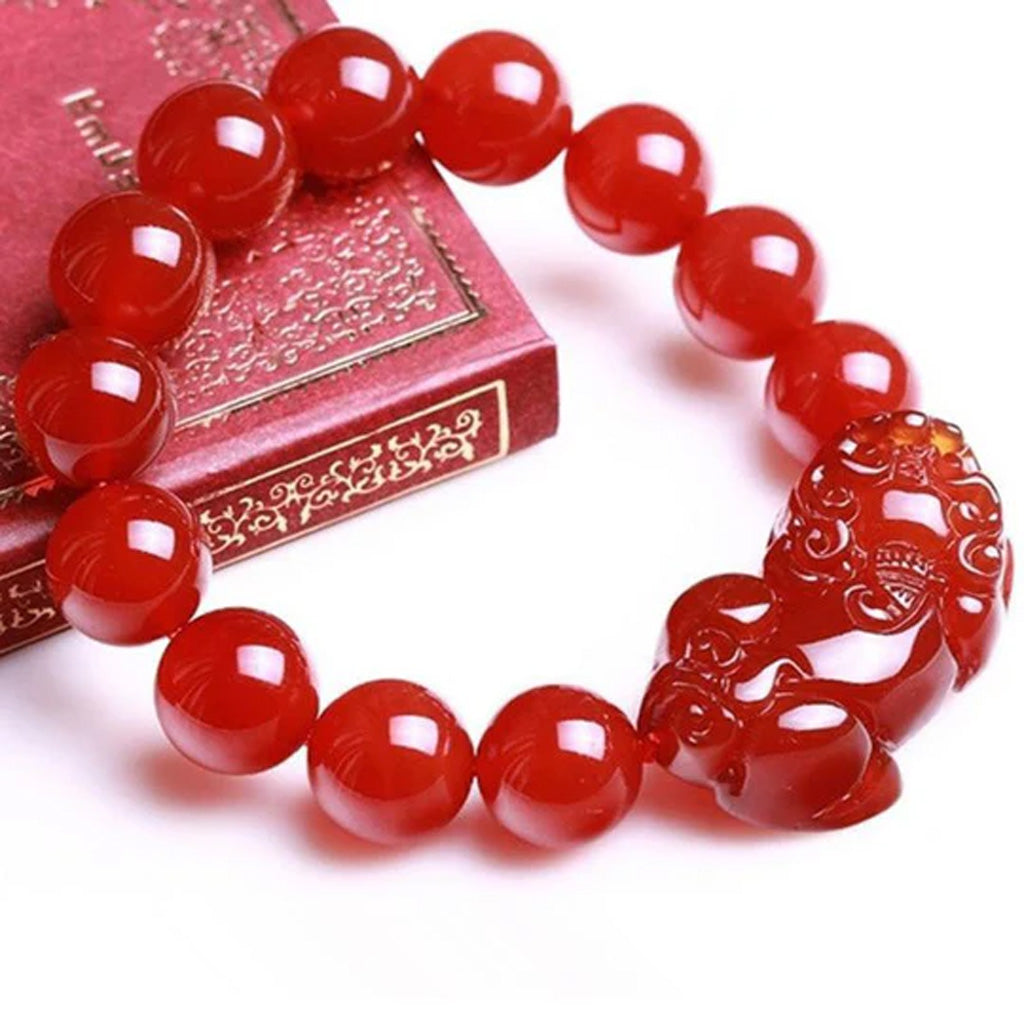 Red Agate Pixiu Bracelet – Blessing of Wealth | Zen Ara Grove