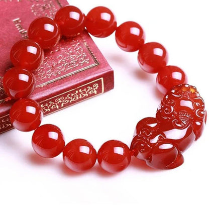 Red Agate Pixiu Bracelet – Blessing of Wealth | Zen Ara Grove
