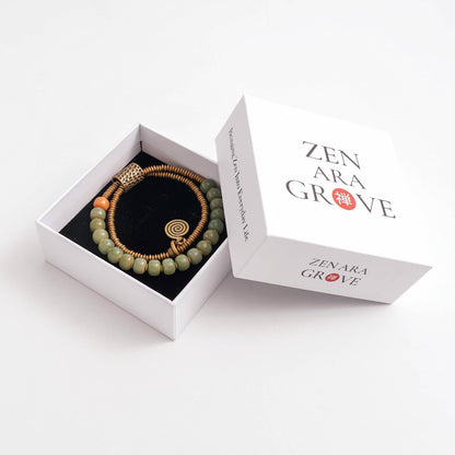 Vintage Ethnic Green Bodhi Root Bracelet | Zen Ara Grove