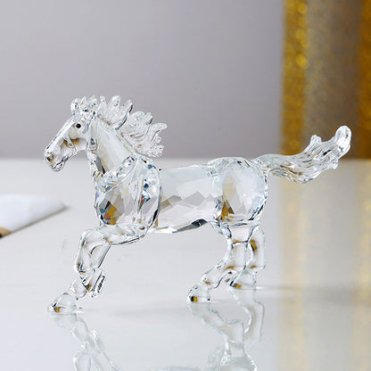 Galloping Crystal Glass Horse Figurine – A Symbol of Freedom and Power | Zen Ara Grove