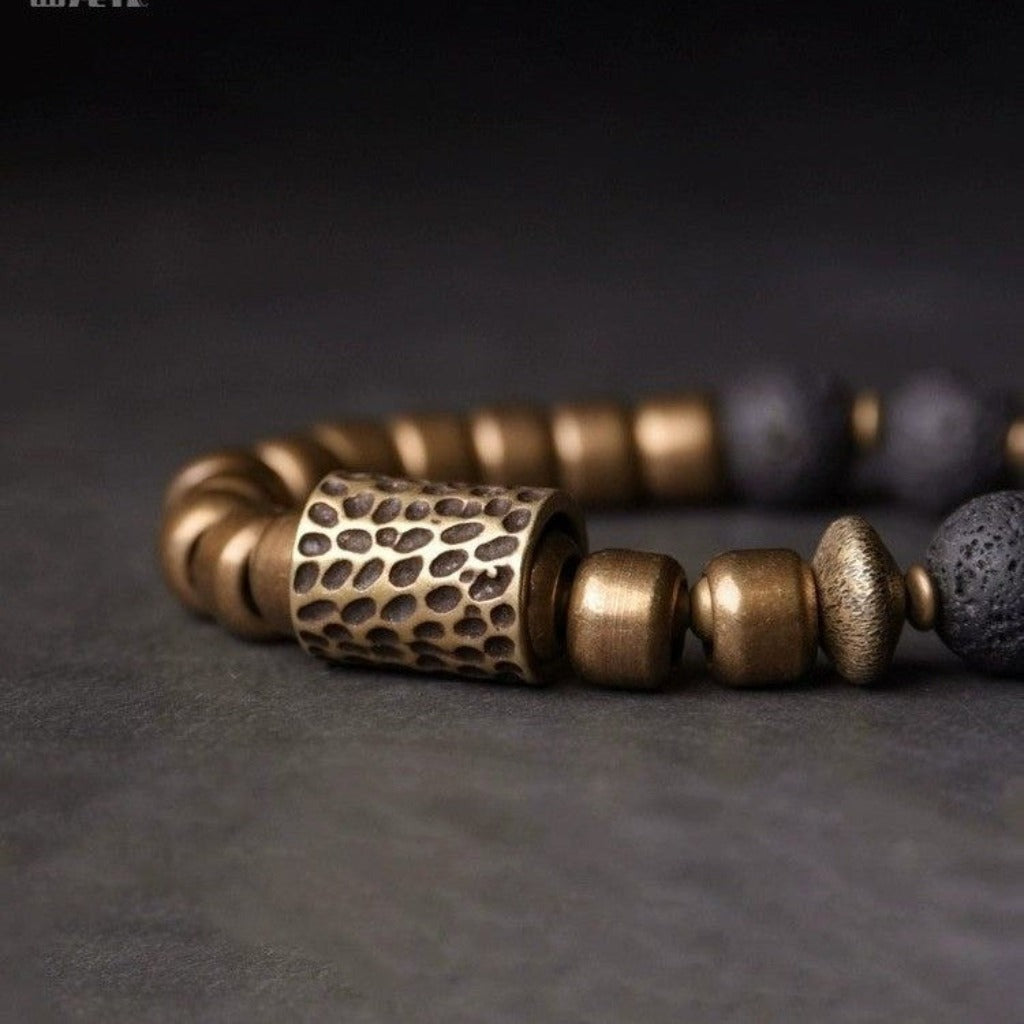 Brass & Lava Stone Energy Bracelet | Zen Ara Grove