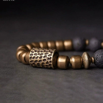 Brass & Lava Stone Energy Bracelet | Zen Ara Grove