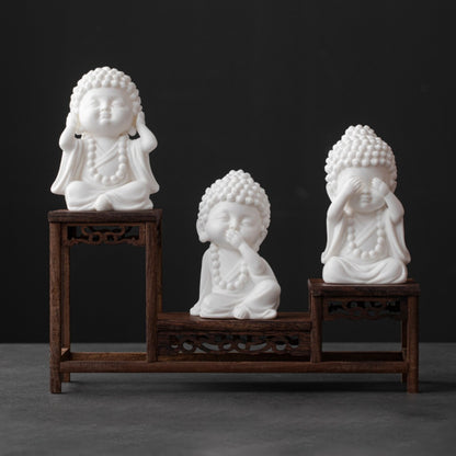 Ceramic Buddha Figurine – Zen Mini Tathagata with Four Noble Reminders | Zen Ara Grove