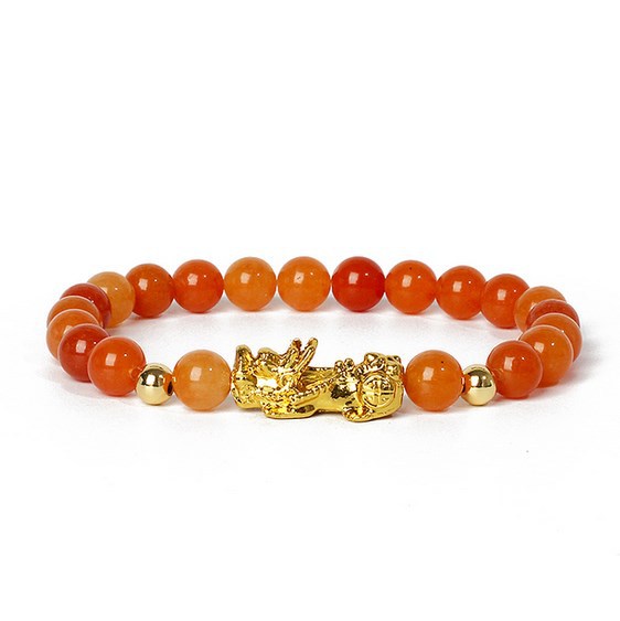 Gold Pixiu Gemstone Bracelet – Symbol of Luck and Positive Energy | Zen Ara Grove