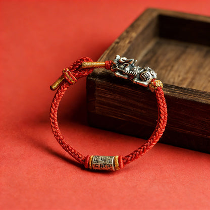 S925 Pixiu Red Rope Bracelet — Meaning of Prosperity | Zen Ara Grove