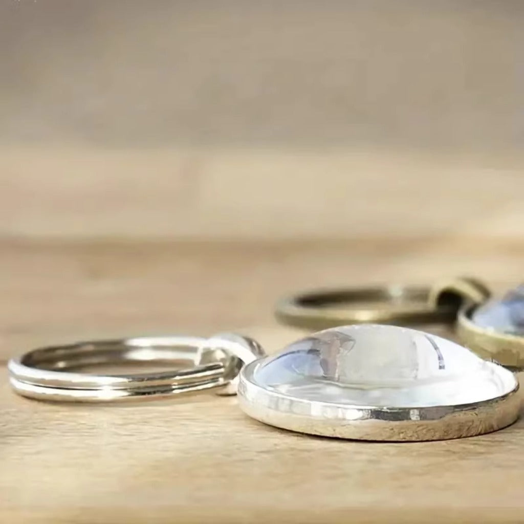 Golden Peace Dove Glass Pendant Keychain – Symbol of Freedom and Harmony | Zen Ara Grove