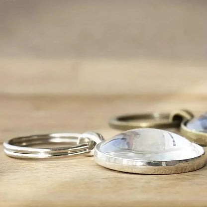 Golden Peace Dove Glass Pendant Keychain – Symbol of Freedom and Harmony | Zen Ara Grove