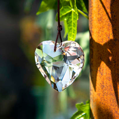 Pink Crystal Glass Heart Pendant – A Shimmering Symbol of All Love | Zen Ara Grove