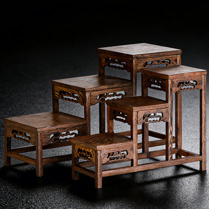 Handcrafted Macassar Ebony Tiered Display Stand – Elegant Heritage for Tea Sets, Bonsai & Collectibles | Zen Ara Grove