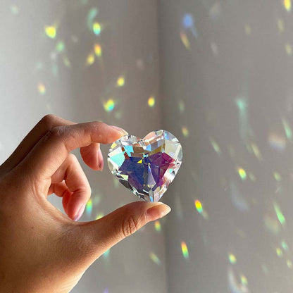 Pink Crystal Glass Heart Pendant – A Shimmering Symbol of All Love | Zen Ara Grove