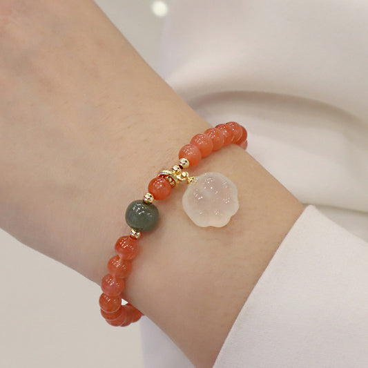 Red Agate Chalcedony Cat Paw Jade Confidence Bracelet  | Zen Ara Grove