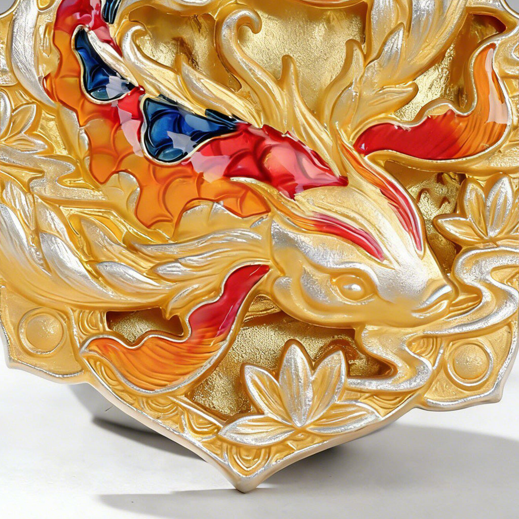 Koi Fish Silver Pendant Necklace – Symbol of Luck & Prosperity – 999 Fine Silver Hand‑Carved Double‑Sided Design | Zen Ara Grove