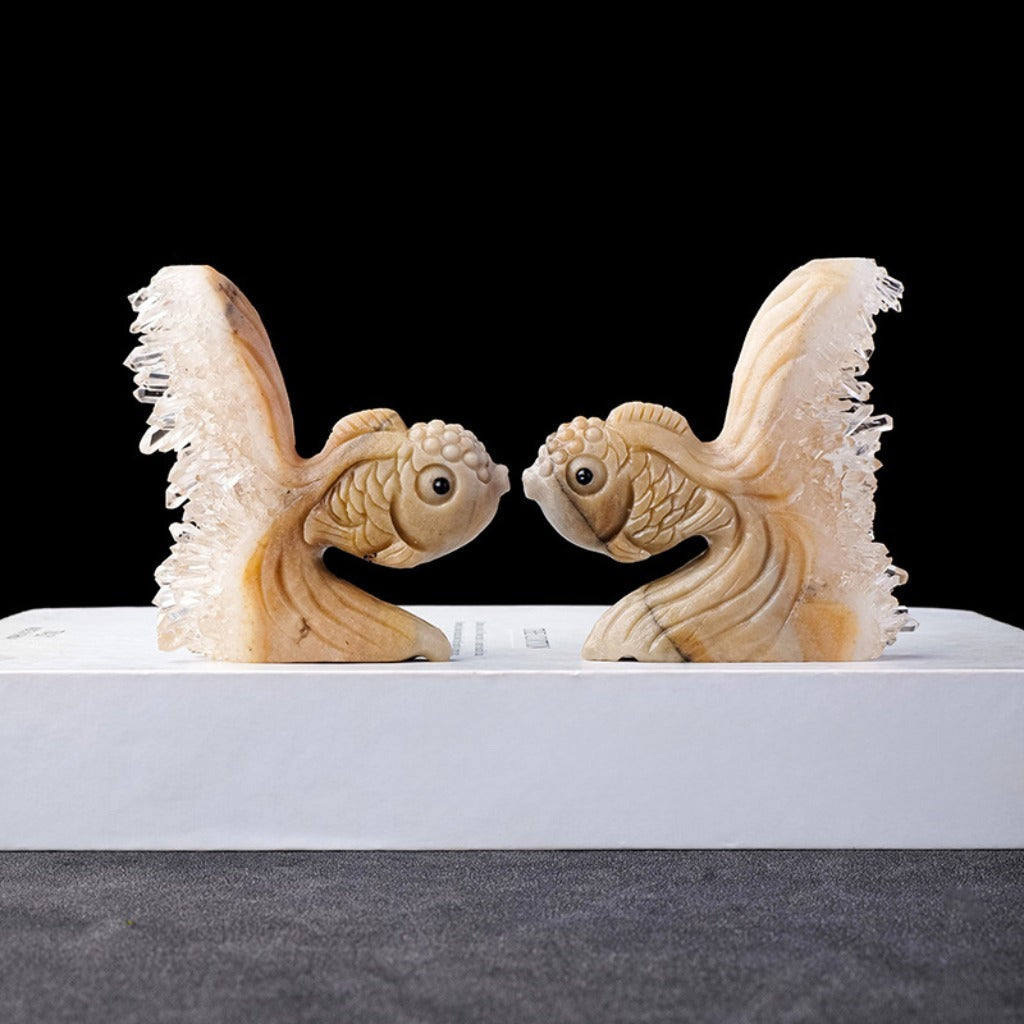 Natural Quartz Cluster with Diverse Animal Carvings – Symbol of Purity, Energy, and Imagination | Zen Ara Grove