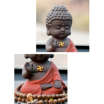 Purple Clay & Ceramic Meditating Buddha Statue – Elegant and Lifelike | Zen Ara Grove