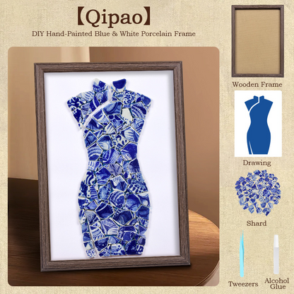 Handmade DIY Blue and White Porcelain Mosaic Ceramic Painting | Zen Ara Grove