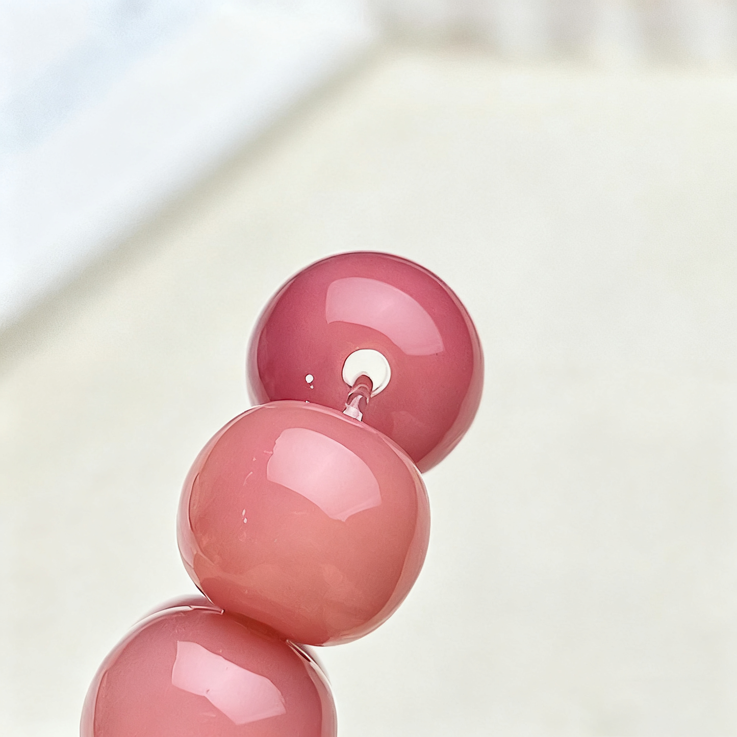 Natural Pink Lotus Root Bodhi Beads Bracelet – “Spring Blossom” Meditation Mala, Handmade Prayer Jewelry