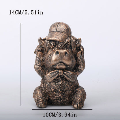 Western-Style Resin Highland Cows – "See No Evil, Hear No Evil, Speak No Evil"Home Decor | Zen Ara Grove