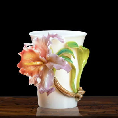 Handcrafted Heritage Porcelain Cup – Roses Blooming from the Surface | Zen Ara Grove