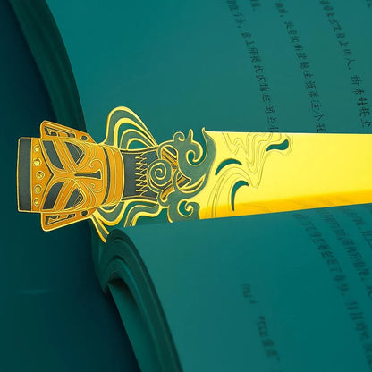 Metal Bookmark Inspired by Sanxingdui Civilization – Artistic Cultural Heritage Keepsake | Zen Ara Grove