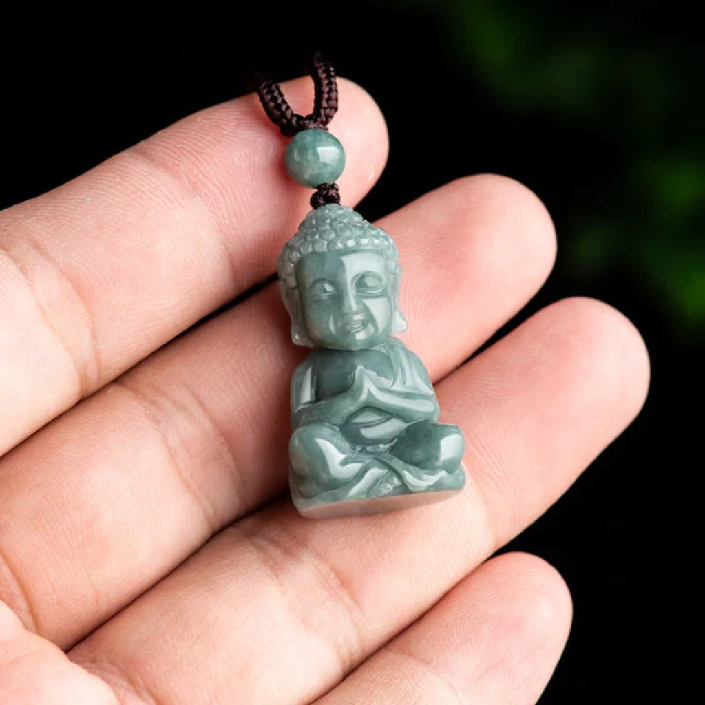 Hand-Carved Jade Buddha Necklace – Blessings & Harmony | Zen Ara Grove