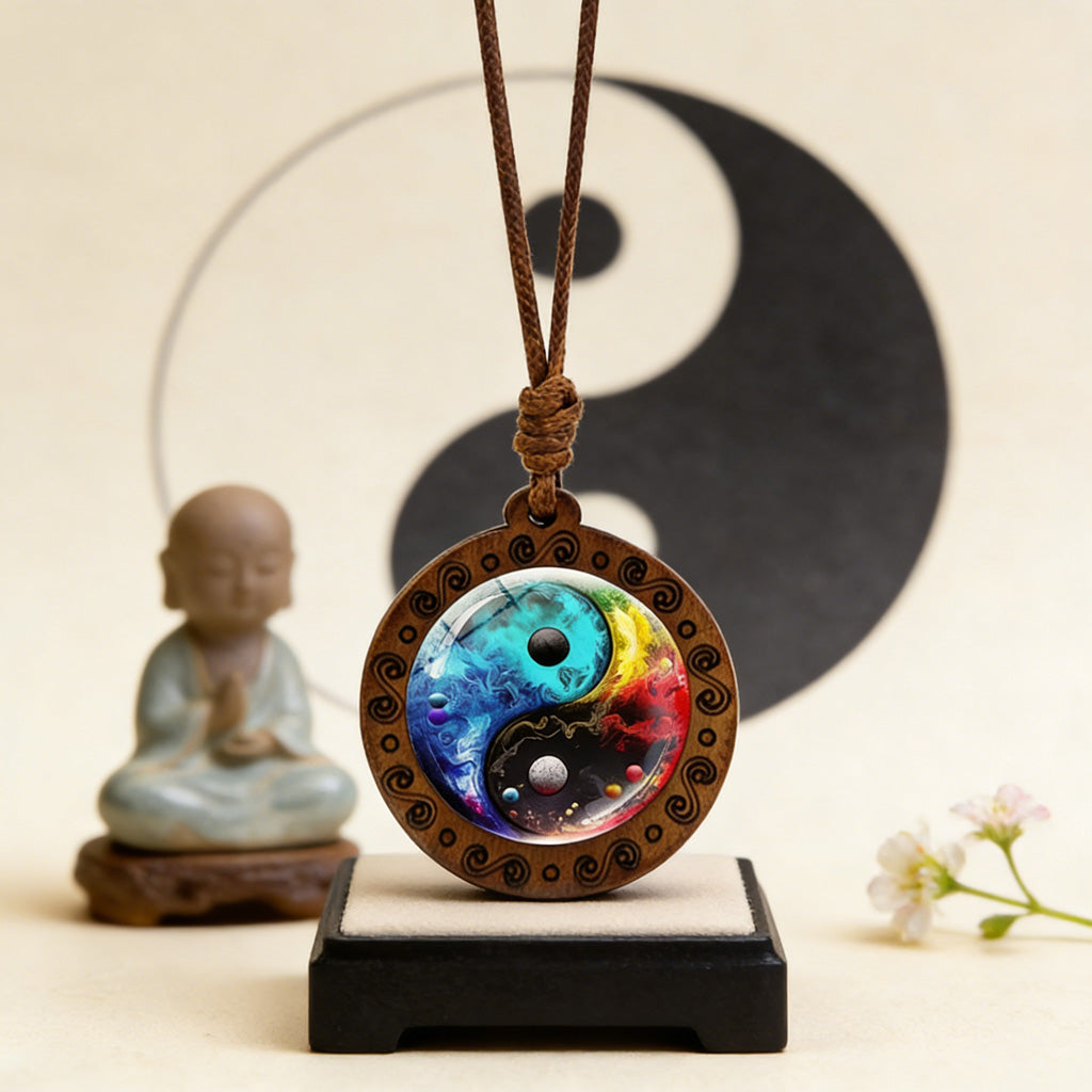 Limited Time Offer · Yin-Yang Galaxy Wood Necklace – Balance & Harmony | Zen Ara Grove