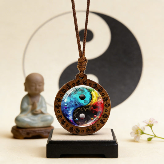 Limited Time Offer · Yin-Yang Galaxy Wood Necklace – Balance & Harmony | Zen Ara Grove