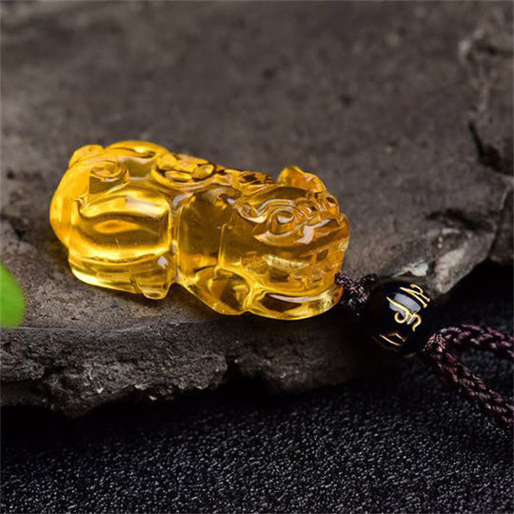 Citrine Pixiu Pendant for Wealth Protection and Positive Energy | Zen Ara Grove