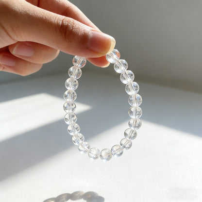 Handcrafted Clear Quartz Bead Bracelet – Natural Crystal for Clarity & Energy | Zen Ara Grove