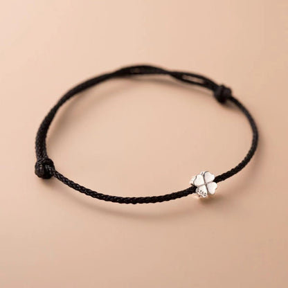 Adjustable Four-Leaf Clover Cord Bracelet — Good Luck & Hope