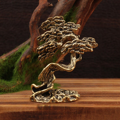 Brass Guest‑Greeting Pine Figurine – Symbol of Friendship and Enduring Vitality | Zen Ara Grove