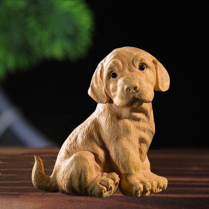 Juniper Wood Zodiac Dog Sculpture – Symbol of Loyalty and Prosperity | Zen Ara Grove
