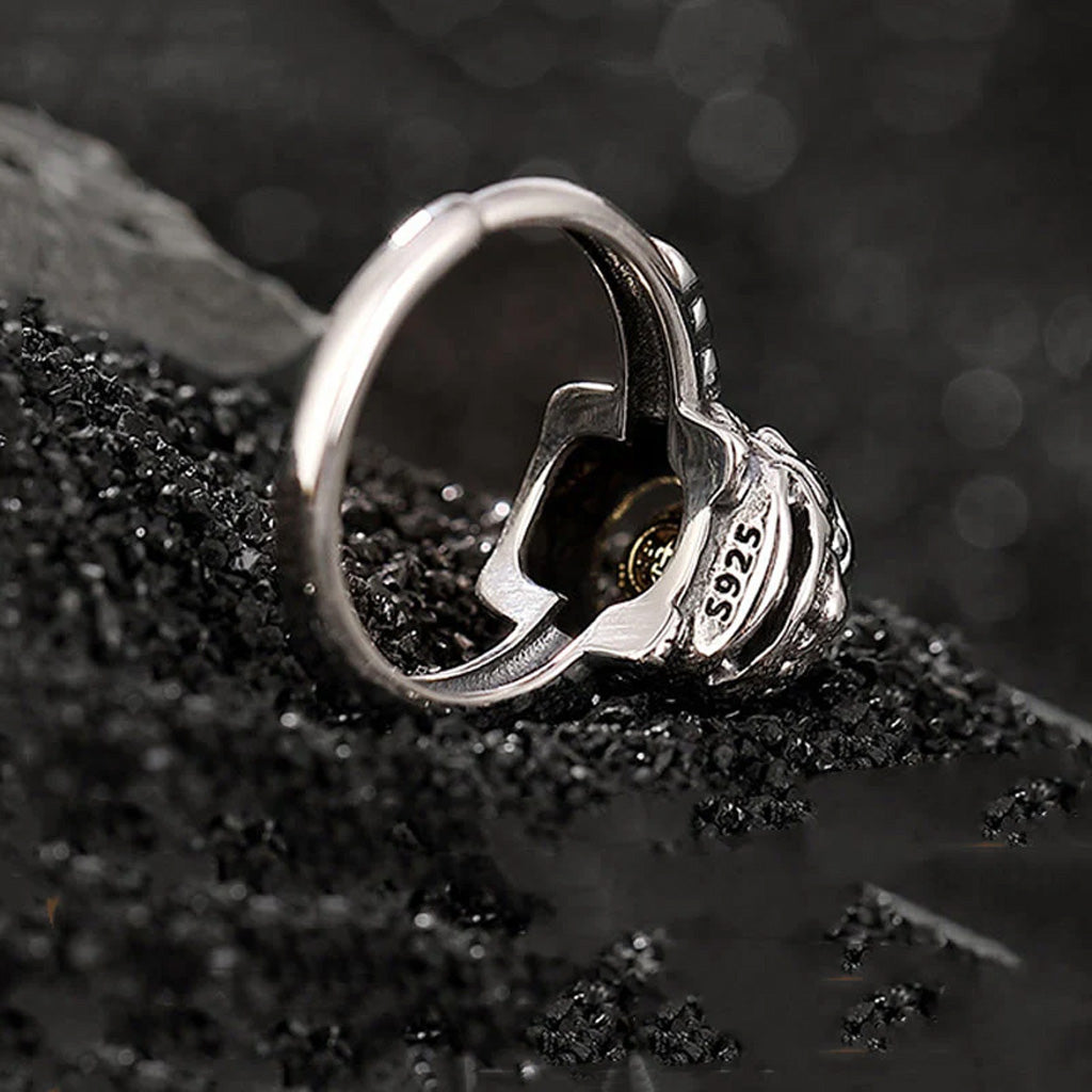 S925 Sterling Silver Pixiu Ring – Fortune & Protection – Adjustable with Rotating Gold Bead | Zen Ara Grove