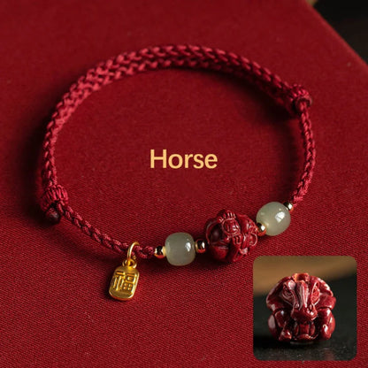 LIMITED TIME OFFER-Handmade Adjustable Red Cord Bracelet – 12 Chinese Zodiac for Good Fortune | Zen Ara Grove