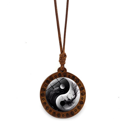 Limited Time Offer · Yin-Yang Galaxy Wood Necklace – Balance & Harmony | Zen Ara Grove