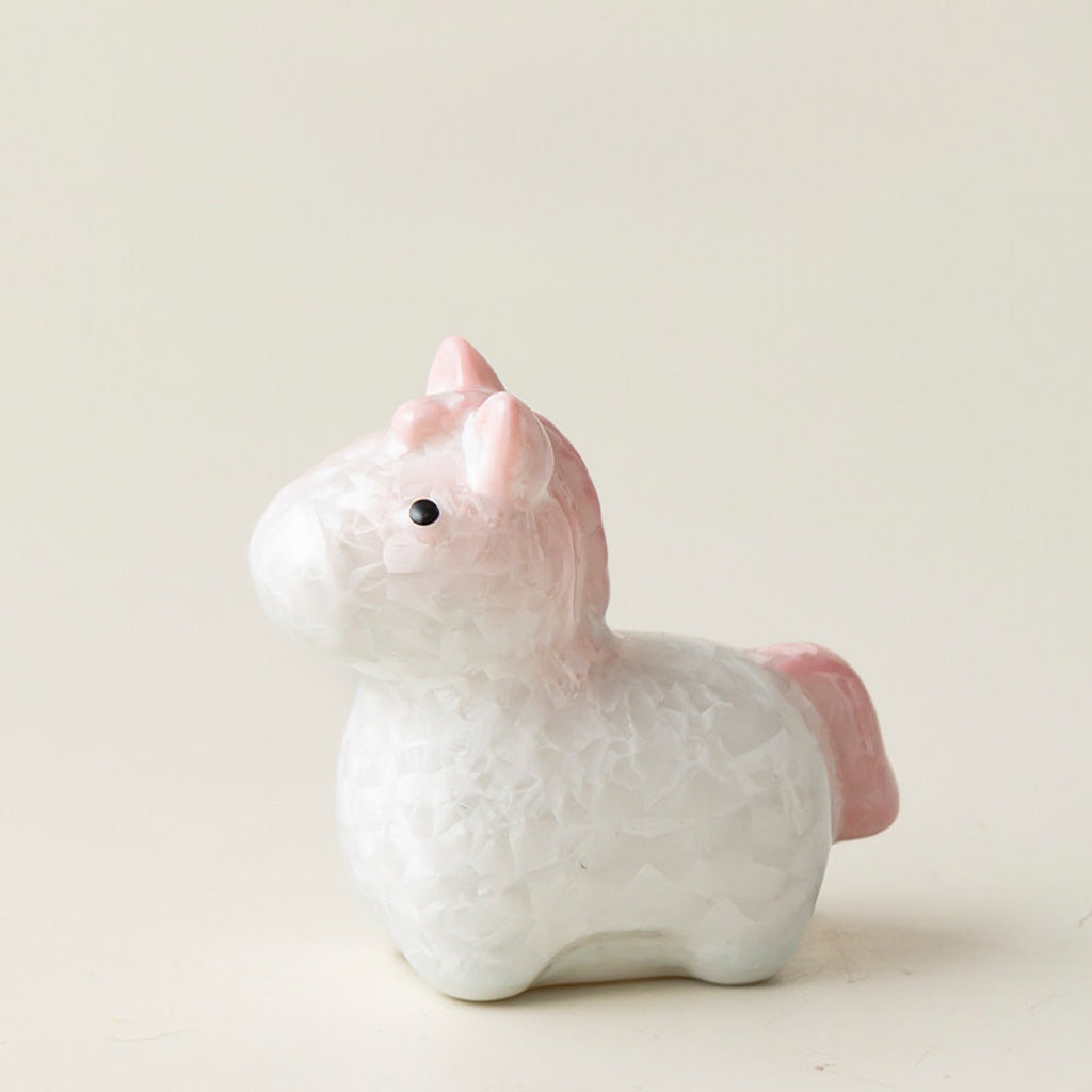 Ceramic Horse Figurine with Gradient Purple Crystalline Glaze – Artistic Shine and Serenity | Zen Ara Grove