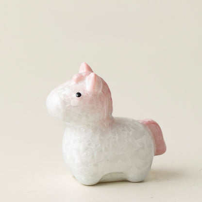 Ceramic Horse Figurine with Gradient Purple Crystalline Glaze – Artistic Shine and Serenity | Zen Ara Grove