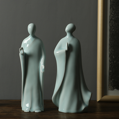 Handcrafted Ceramic Faceless Buddha Mudra Figurines – Embodying Zen Wisdom & Peace | Zen Ara Grove