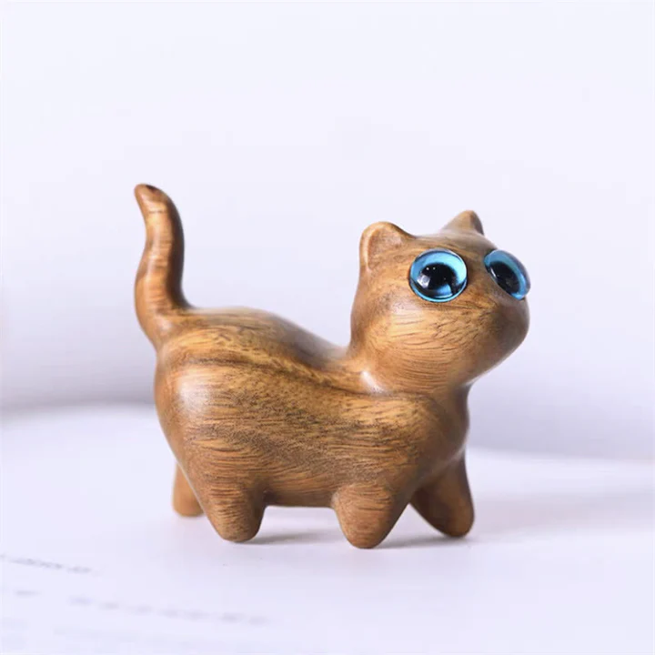 Green Sandalwood Small Leaf Red Sandalwood Cute Cat Animals Soothing Peace Decoration