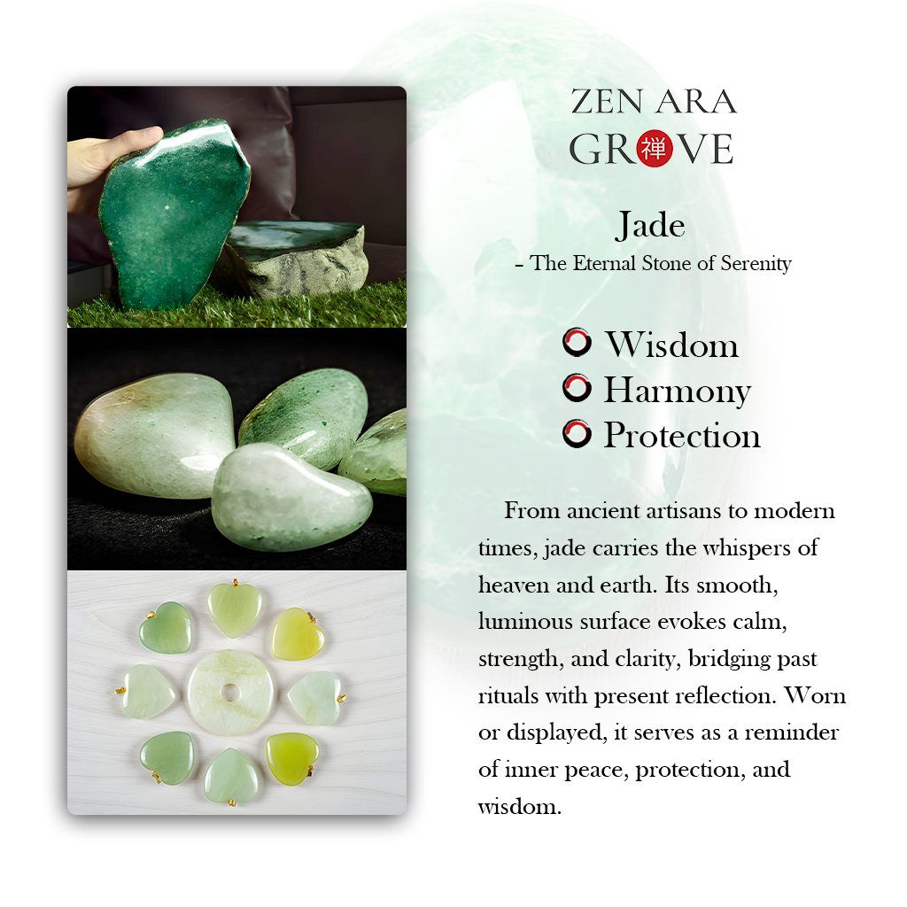 Limited Time Offer · Serenity Guardian – Misty Green Jade Bangle | Zen Ara Grove