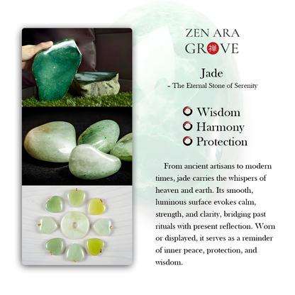 Limited Time Offer · Serenity Guardian – Misty Green Jade Bangle | Zen Ara Grove