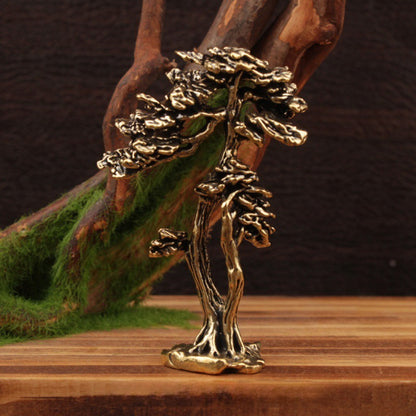 Brass Guest‑Greeting Pine Figurine – Symbol of Friendship and Enduring Vitality | Zen Ara Grove