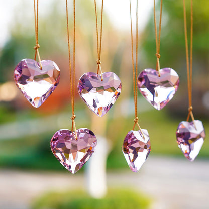 Pink Crystal Glass Heart Pendant – A Shimmering Symbol of All Love | Zen Ara Grove