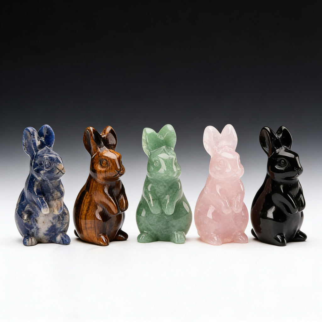Hand‑Carved Natural Crystal Bunny – Brings Calm Energy and Joy | Zen Ara Grove